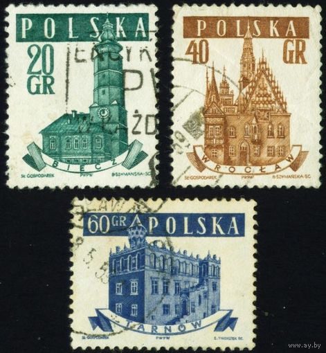 Ратуши Польша 1958 год 3 марки