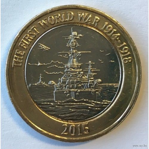 Великобритания 2 фунта, 2015 Королевский флот в Первой мировой войне UNC
