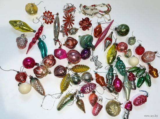 Ёлочные игрушки СССР стекло лот