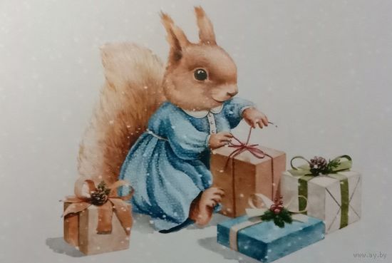 Новогодняя мини открытка 7*10, репринт