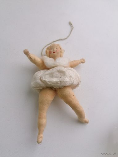 Елочная игрушка СССР балерина, вата, состояние.