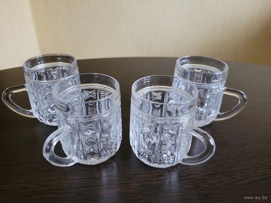 Кружки для крюшона,  хрусталь,  Дятьковский хрустальный завод, 4 шт. одним лотом.