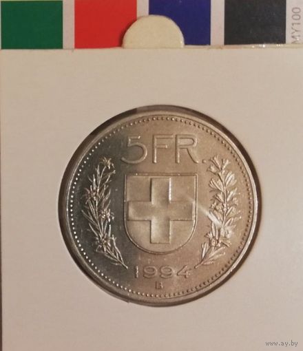 Швейцария 5 франков 1994