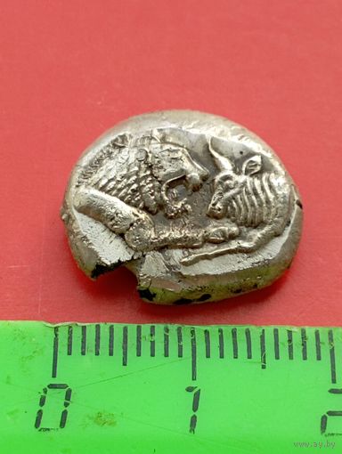 Сиглос ,1/2 стартера.Лидия,Крез.(560 - 546 гг. до нашей эры).Серебро,качество.Копия ,не Китай.