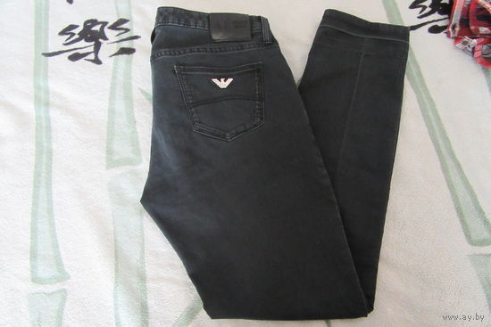 ARMANI JEANS Черные Джинсы Армани Стрейч Узкие Размер S M