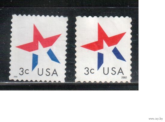 США-2002 (Мих.3582-3583) , * (без клея) , Стандарт, Звезда