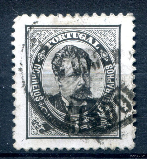 Португалия (Королевство) - 1882/84г. - Король Луиш I, перфорация 11 1/2, 5 R - 1 марка - гашёная [Mi 54]. #1-Po-7-A-1