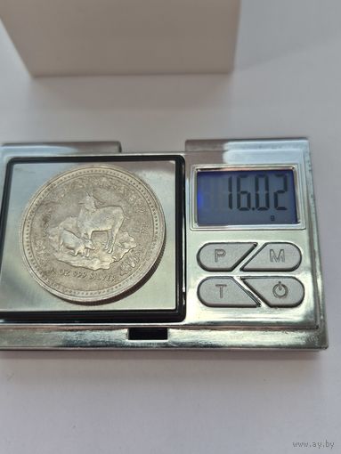 50 центов Австралия 2003 года. Год Козы - китайский гороскоп. Серебро 999. Монета не чищена. В45508