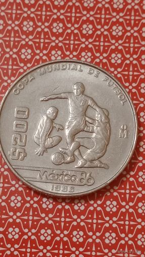 Мексика 200 песо 1986 футбол