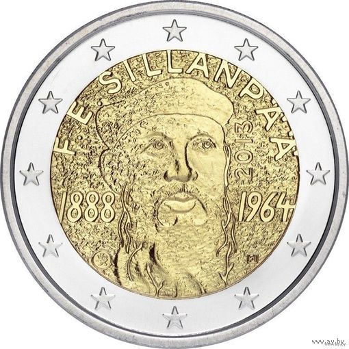 2 евро 2013 Финляндия Силланпяя  UNC из ролла