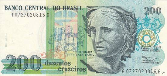 Бразилия 200 крузейро 1990 (UNC)