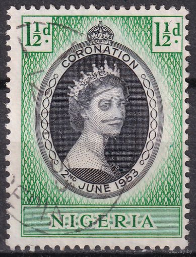 74.BrKS. Великобритания. Колонии. Нигерия. Коронация Елизаветы II. 1953 г. 1 1/2d. Mi.#70.
