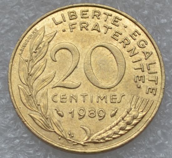 Франция, 20 сантимов 1989 г.