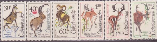 1963 ЧССР Чехословакия Фауна Антилопы Косули Бараны Козлы Архары  1441 - 1446 п/с ** 15 евро (Ф