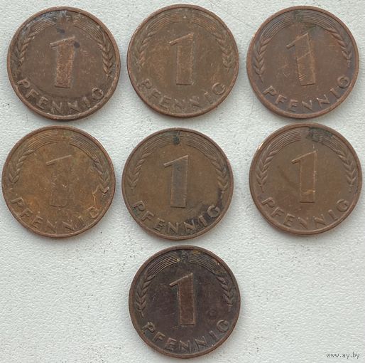 Германия 1 пфенниг 1950 г. F. Цена за 1 шт.