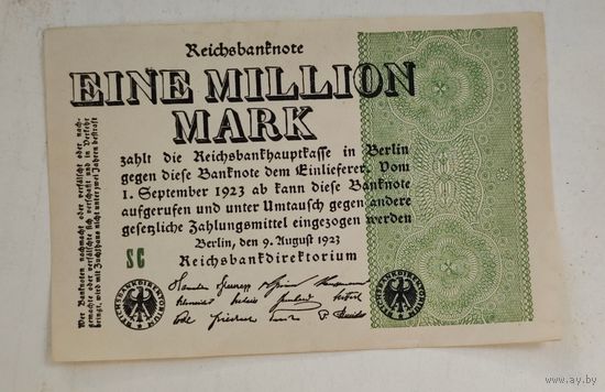1923 год Германия 1 000 000 марок