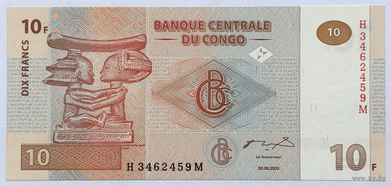 10 франков 2003 Конго