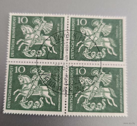 Квартблок спец гашения 1961 г ФРГ