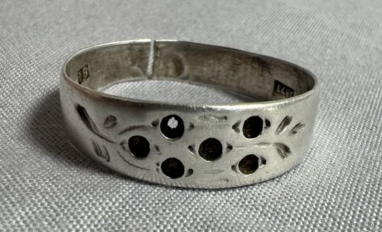 Кольцо серебряное 84 пробы.1871г. 84