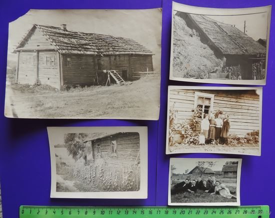 Фото "Этнография. Деревенские хаты", 1920-1950-е гг., 5 шт.