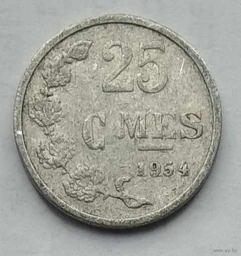 Люксембург 25 сантимов 1954 г.
