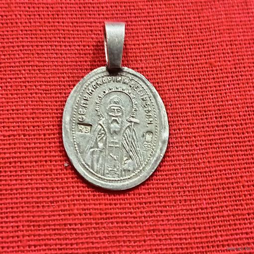 Нательная иконка, серебро.