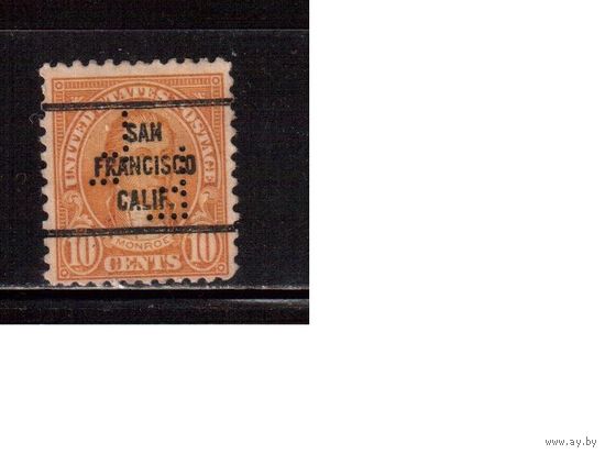 США-1922,(Мих.272)  гаш.,  Стандарт, Личности, Президенты, Перфин