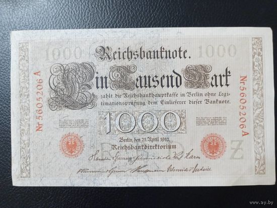 1000 марок 1910г Германия AU