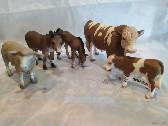 ФИГУРКИ ДОМАШНИХ ЖИВОТНЫХ ШЛЯЙХ(ГЕРМАНИЯ) +паззл Равенсбургер"Ферма" одним лотом