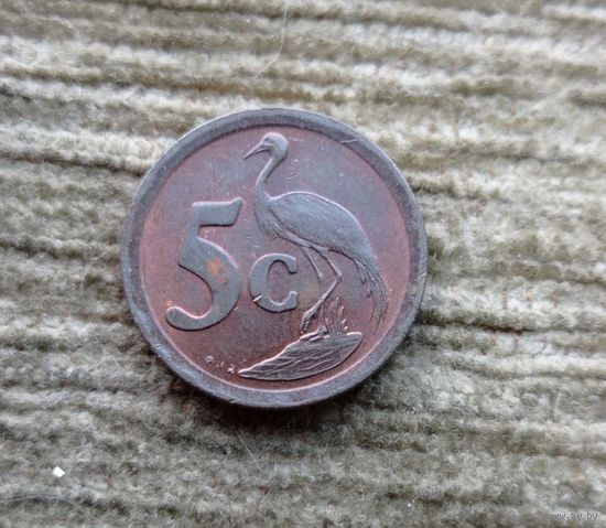 Werty71 ЮАР 5 центов 1991 Райский журавль