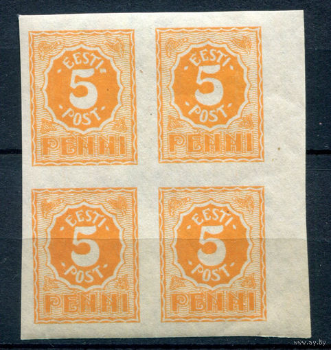 Эстония - 1919г. - 5 Р - 1 кварт - MNH. #4-W2-108-A-2