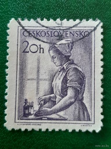 Чехословакия 1954. Профессии. Медсестра