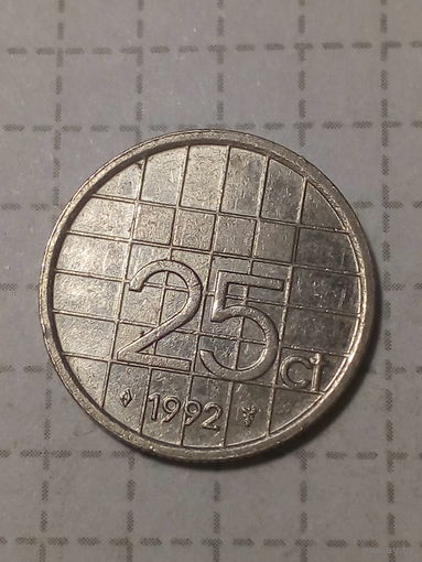 25 центов Нидерланды  1992 год