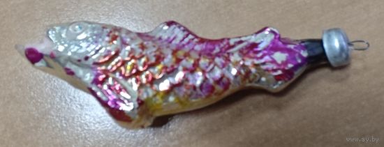 Старая новогодняя ёлочная игрушка. СССР. Рыбка