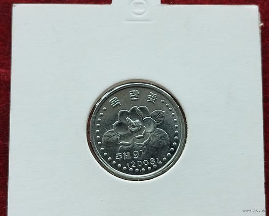 Северная Корея 5 чон, 2008. Монета в холдере!
