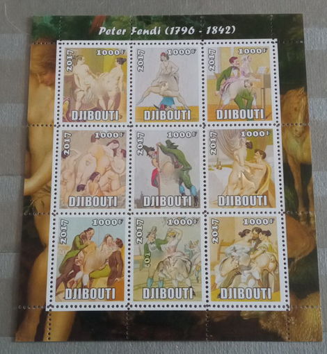 Серия блоков ДЕВУШКИ ИСКУССТВО КАРТИНЫ  MNH