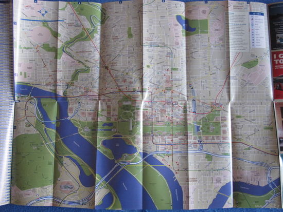 Карта Вашингтона со схемой метро (60х45 см)