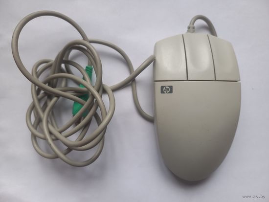 Компьютерная мышь трехкнопочная Hewlett Packard HP M-S35. Ретро.