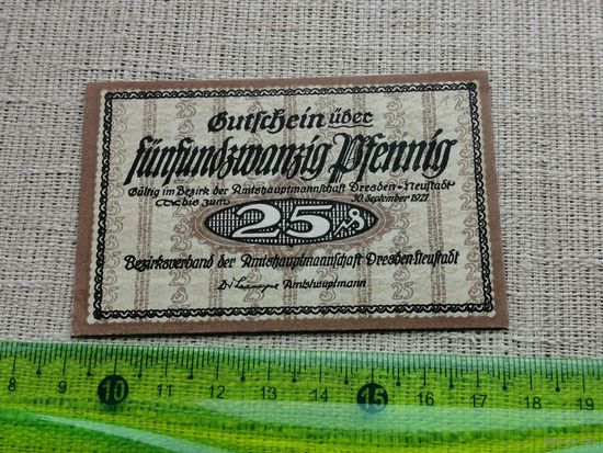 Германия-нотгельд   25  пфенингов  Dresden 1921