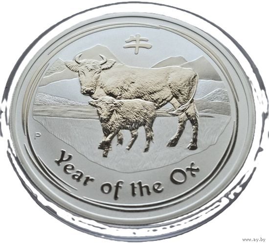 Австралия, 1 доллар 2009 Год Быка. Интересная монета в коллекцию.