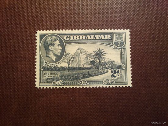 Британский Гибралтар 1938 г.Король Георг VI.Гибралтарская скала с северной стороны./33а/