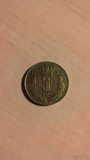Люксембург, 5 франков 1986.