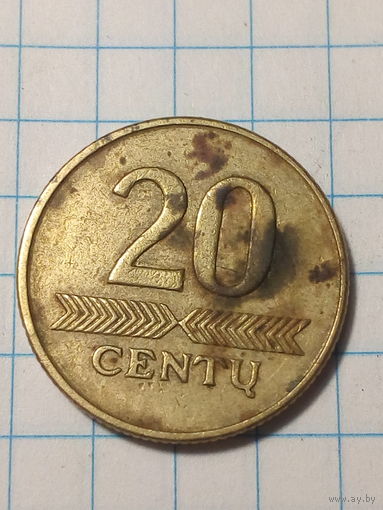 20 центов Литва 1999 год.