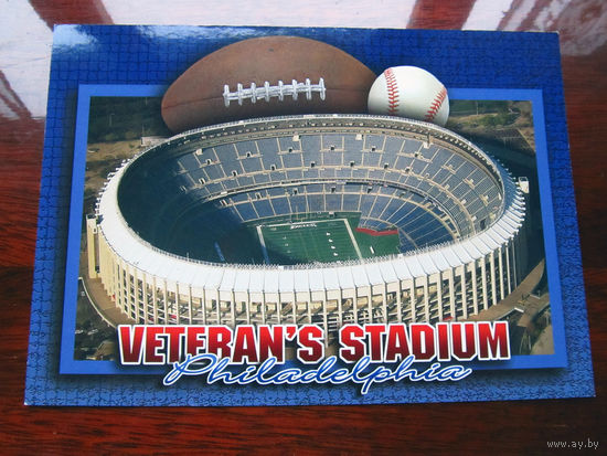 С005-3088 Открытка Veterans Stadium Philadelphia США Конец 1990-х – начало 2000-х Подписана