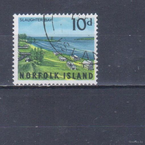 [158] Британские колонии. Норфолк 1964. Ландшафт. Концовка серии.Гашеная марка.
