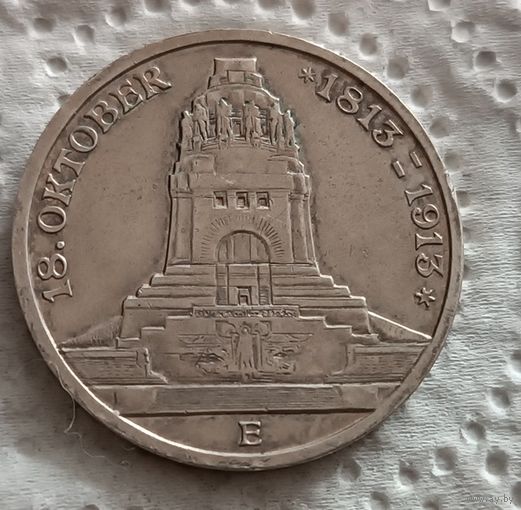 Саксония 3 марки 1913 битва народов