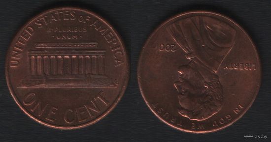 США km201b 1 цент 2001 год (-) (_5 ТОРГ ЛЮБОЙ