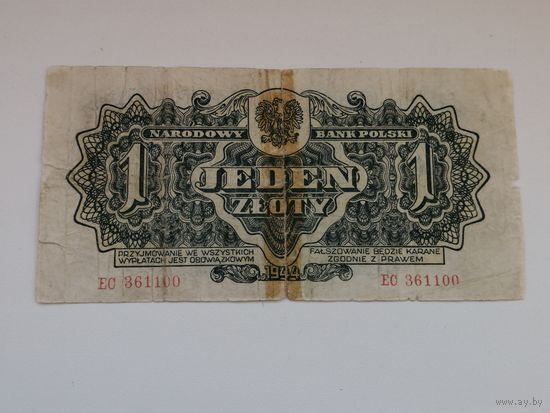 Польша  1 злотый 1944
