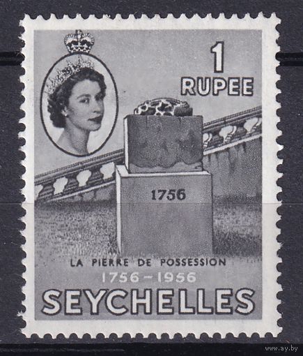 116.BrKSe. Великобритания. Колонии. Сейшельские острова. Елизавета II. 200 лет владения. 1R. 1956 г. Mi.#190. MNH.