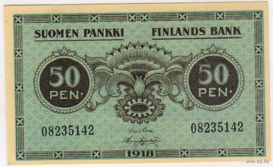 50 пенни 1918 года. UNC! Состояние!!! Финляндия